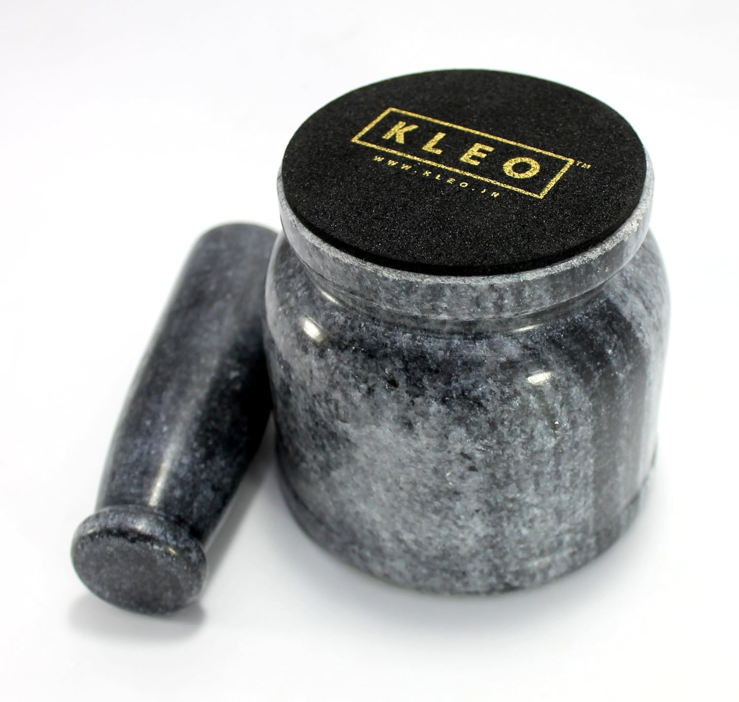 4 Diameter Natural Stone Mortar and Pestle Set as Spice Grinder, Medicine Masher (Black)